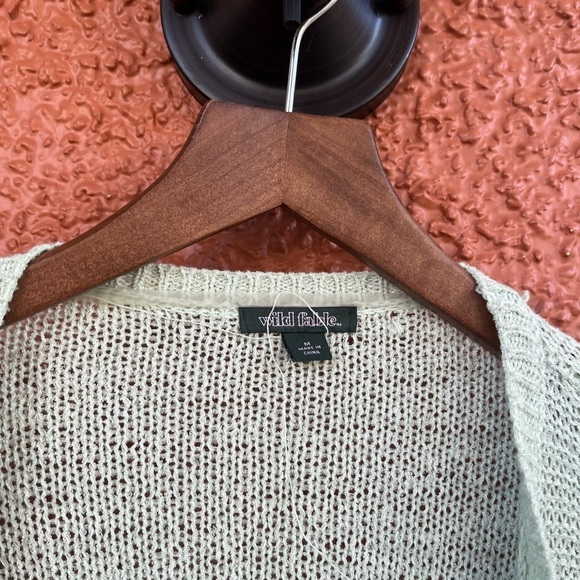 Women's Long Sleeve Open Front Lightweight Cardigan Wild Fable Green Size Medium - Picture 3 of 5